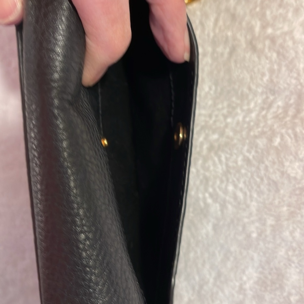 Marc Jacobs Empire City Pebbled Leather Wallet Crossbody Gold Chain No Callouts - Picture 16 of 17